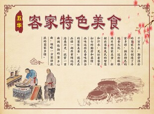 客家特色美食文化展板