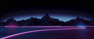 暗夜山脉光效背景