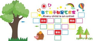 儿童艺术成长展示墙