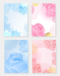 粉蓝花卉套装