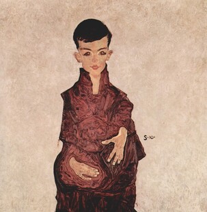 复古红衣少年肖像