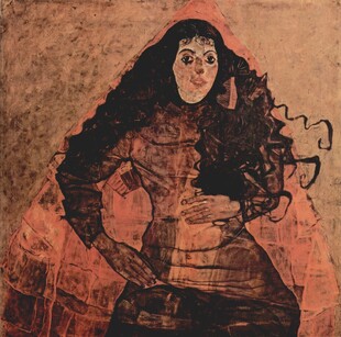 古旧手绘古代女子画像