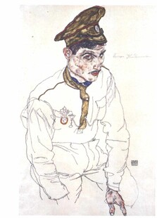 复古军装男子肖像画