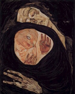 古典哀伤女性肖像油画
