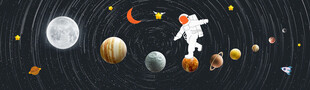 太空宇航员与各类星球