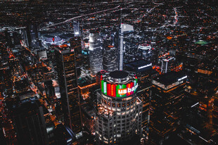 城市夜景高空俯瞰