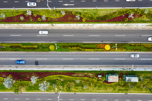 航拍城市景观大道