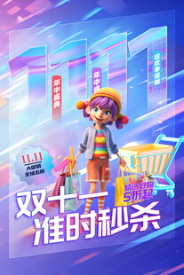 双十一准时秒杀活动海报