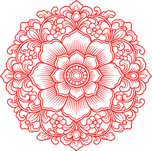 中式古典花纹矢量素材
