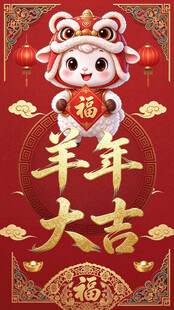 羊年大吉新春贺图红包封面