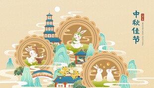 中秋佳节国风插画