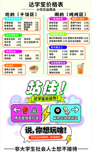 小吃价目表