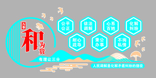 和为贵主题国风文化墙