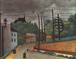郊野小镇风景油画
