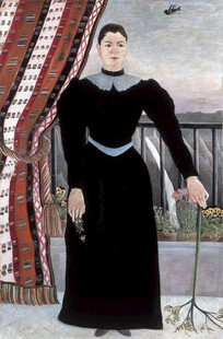 黑衣女子肖像油画