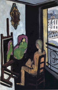画室人物抽象油画