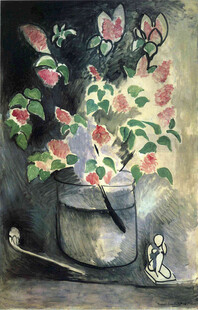 瓶中花卉静物油画