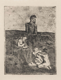 复古黑白人物版画
