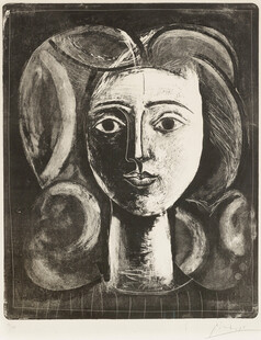 黑白女性肖像版画