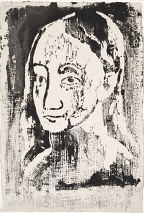 黑白版画女性肖像