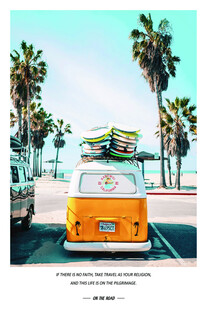 夏日海滨复古旅行车