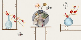 新中式禅意瓶花摆件