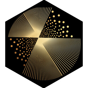 黑金几何六边形装饰图案