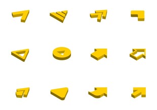 金色立体箭头图标合集