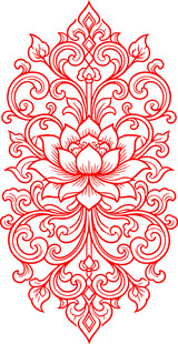 中式古典莲花纹矢量素材