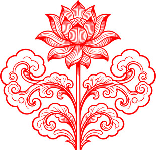 中式传统吉祥莲花纹样