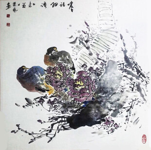 花下雉鸡图