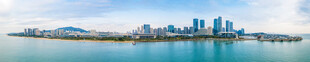 滨水城市全景风光