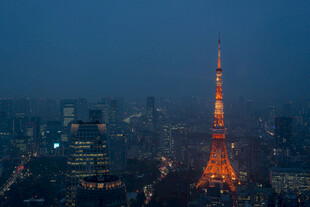 东京塔夜景城市风光
