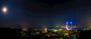 月夜城市唯美夜景