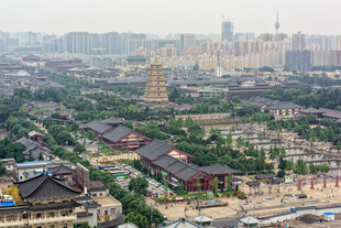 西安大雁塔城市远景