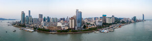 滨水城市全景风光