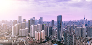 城市黄昏天际线