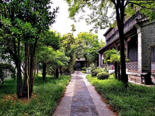 林间古建步道风光