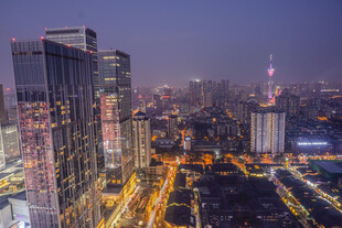 都市黄昏繁华夜景