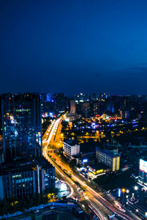 城市夜景车流光轨