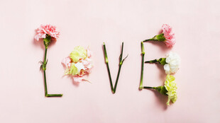 鲜花拼LOVE浪漫字样