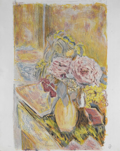 印象派瓶花静物油画
