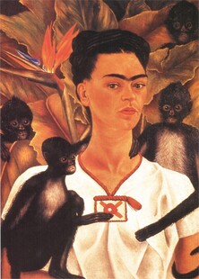 弗里达与猴子自画像
