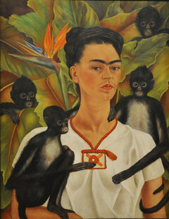 弗里达与猴子自画像