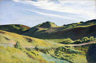 郊野丘陵风景油画