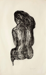 侧身女性人体素描