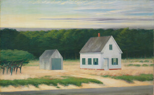 郊野小屋风景油画