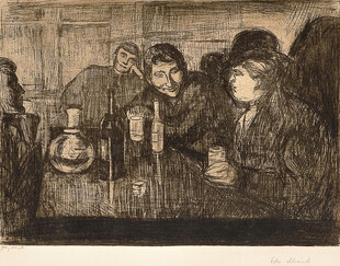 复古酒馆人物版画