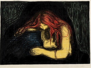 忧伤红发女子版画