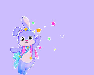 可爱梦幻卡通小兔子